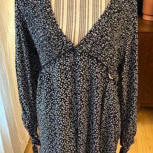 WILD FABLE  Black and White Floral Mini Dress/Tunic